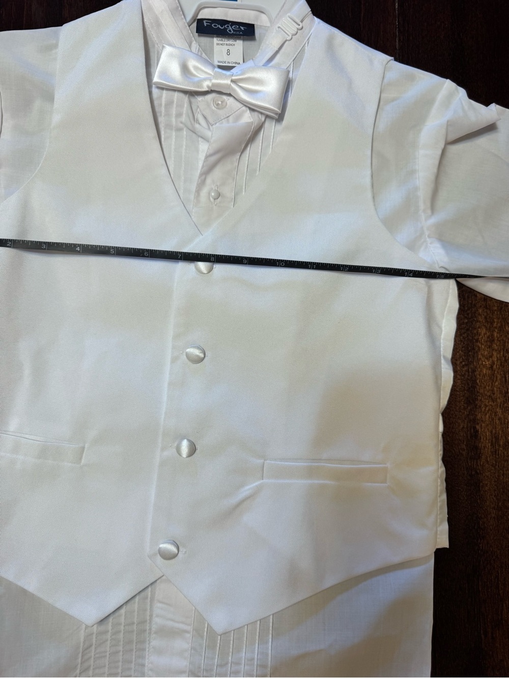 NWT Fouger Slim White Suit With Vest size 8 - Picture 8 of 14